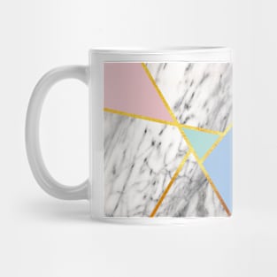 Geometric marble print, color blocking pastels Mug